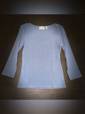 CYRUS Square Neck 3/4 Sleeve Semi-Crop
